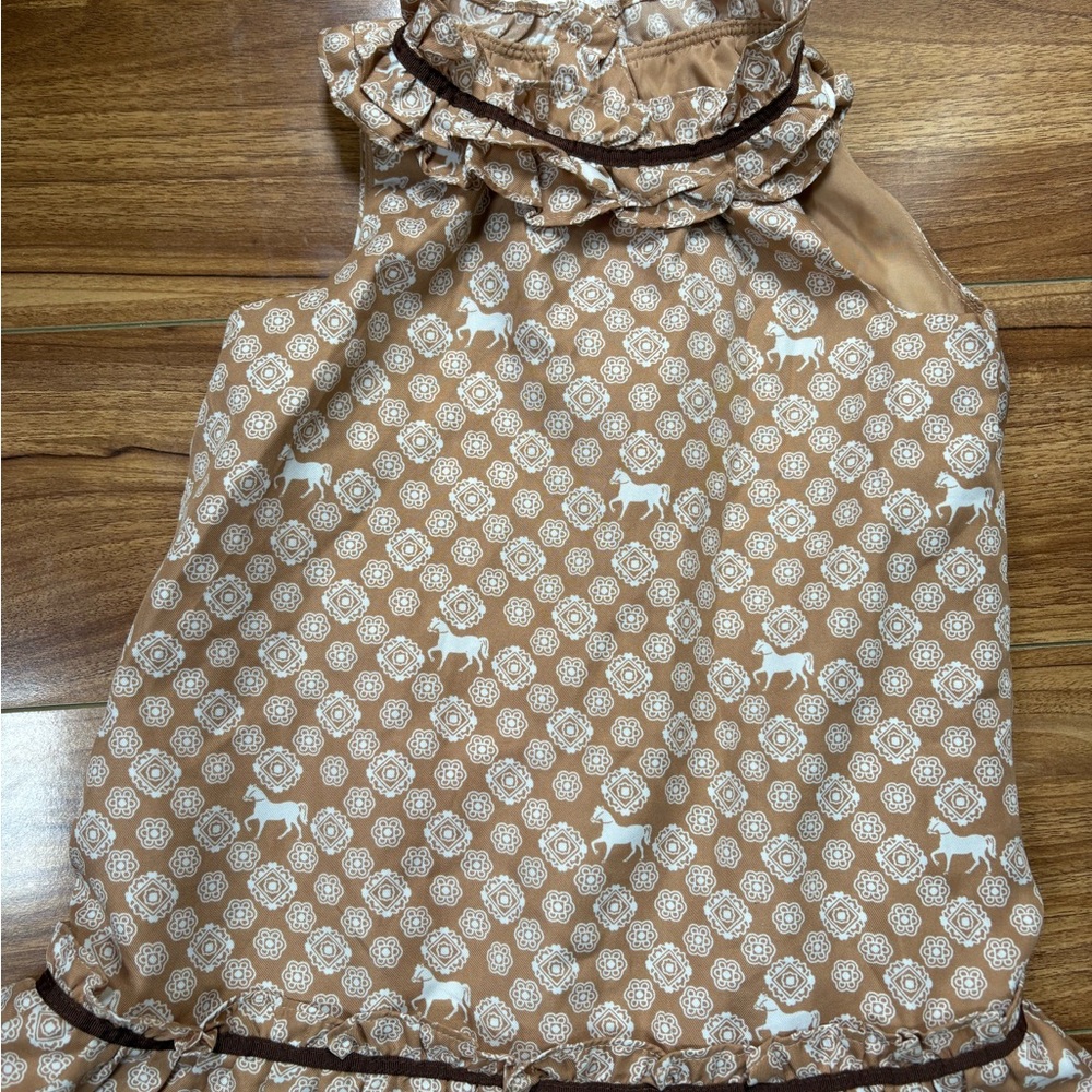 Janie and Jack Brown and White Casual Kids Dress